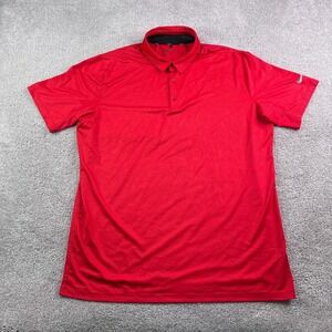 Nike Golf Polo Shirt Mens Large Red Camo Performance Dri Fit Standard Fit
